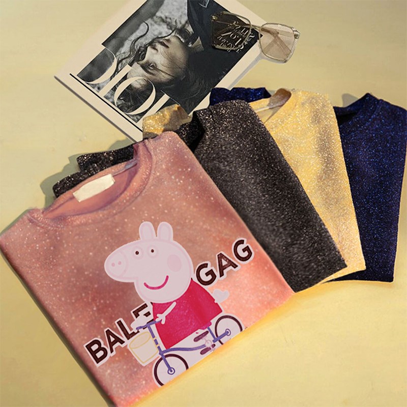 抖音爆款小猪佩奇bling亮丝T恤
