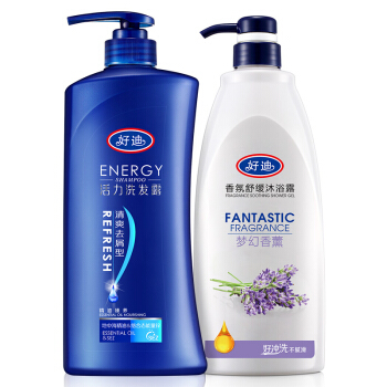 好迪控油洗发水750ml+沐浴露600ml